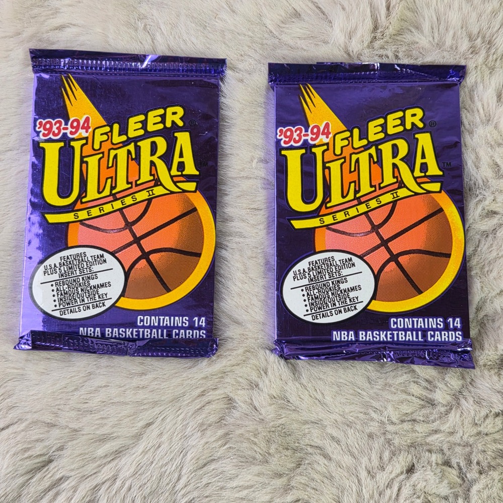2 Pack Lot 1993-94 Fleer Ultra Series II NBA Basketball Cards Factory Sealed